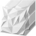 Art3d 20 Pack Decorative 3D Wall Panels, 19 Sq.Feet PVC Interior Wall Dcor, 11.8"x11.8", White