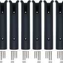Wall Mounted Fishing Rod Holders Tubes Links Fishing Rod Holder Rack Rests (6-TUBE Black-HiUmi-US)