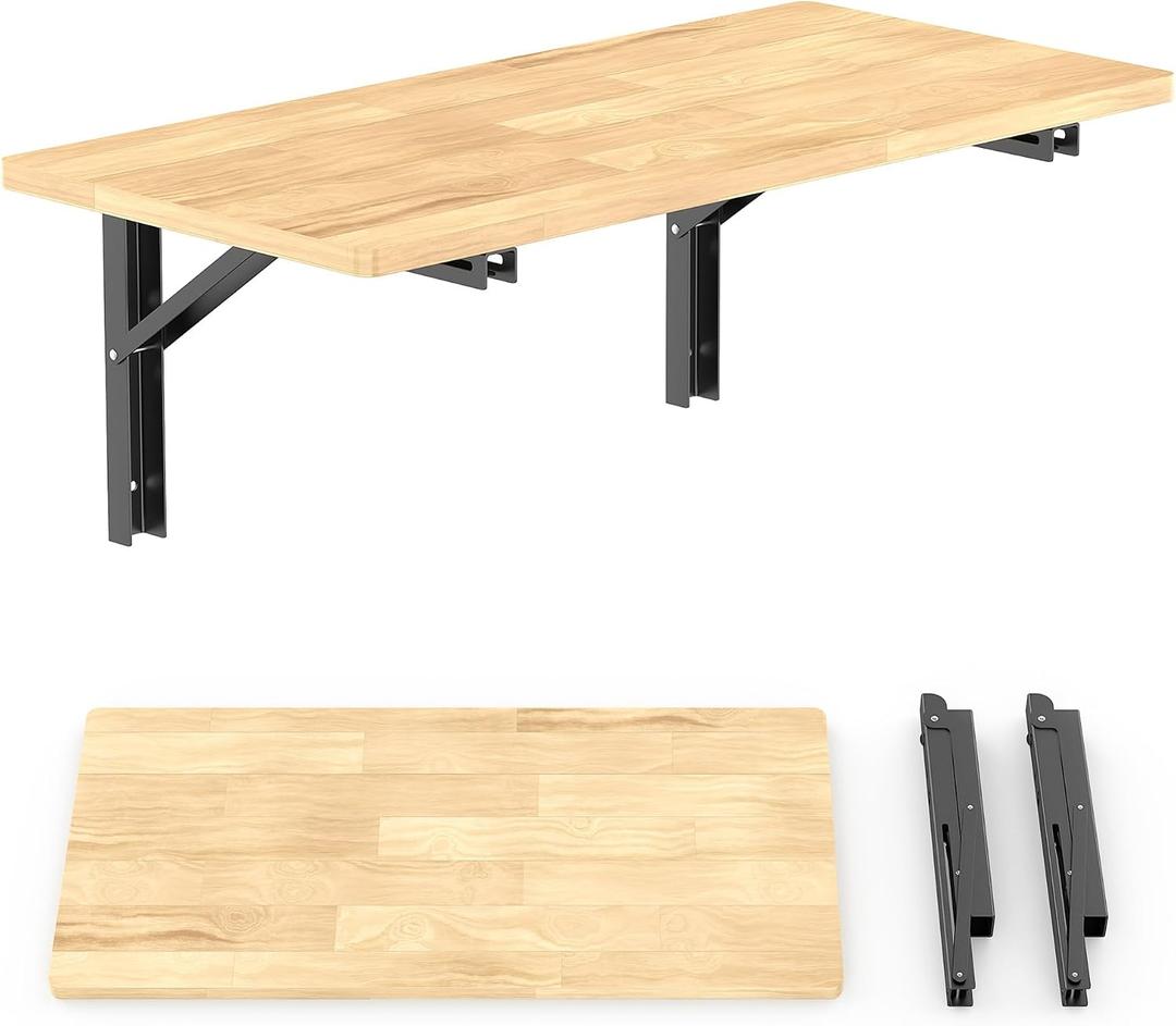TORACK Heavy Duty Wall Mounted Folding Workbench, Collapsible Wall Table