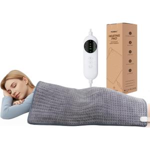 Large Heating Pad,20"x40" Extra Large Heating Pad for Back Pain Relief Electric Heating for Period Cramps Neck Shoulder Knee Pain Relief Moist/Dry Heat Auto Shut Off 10 Heat Setting Machine Washable