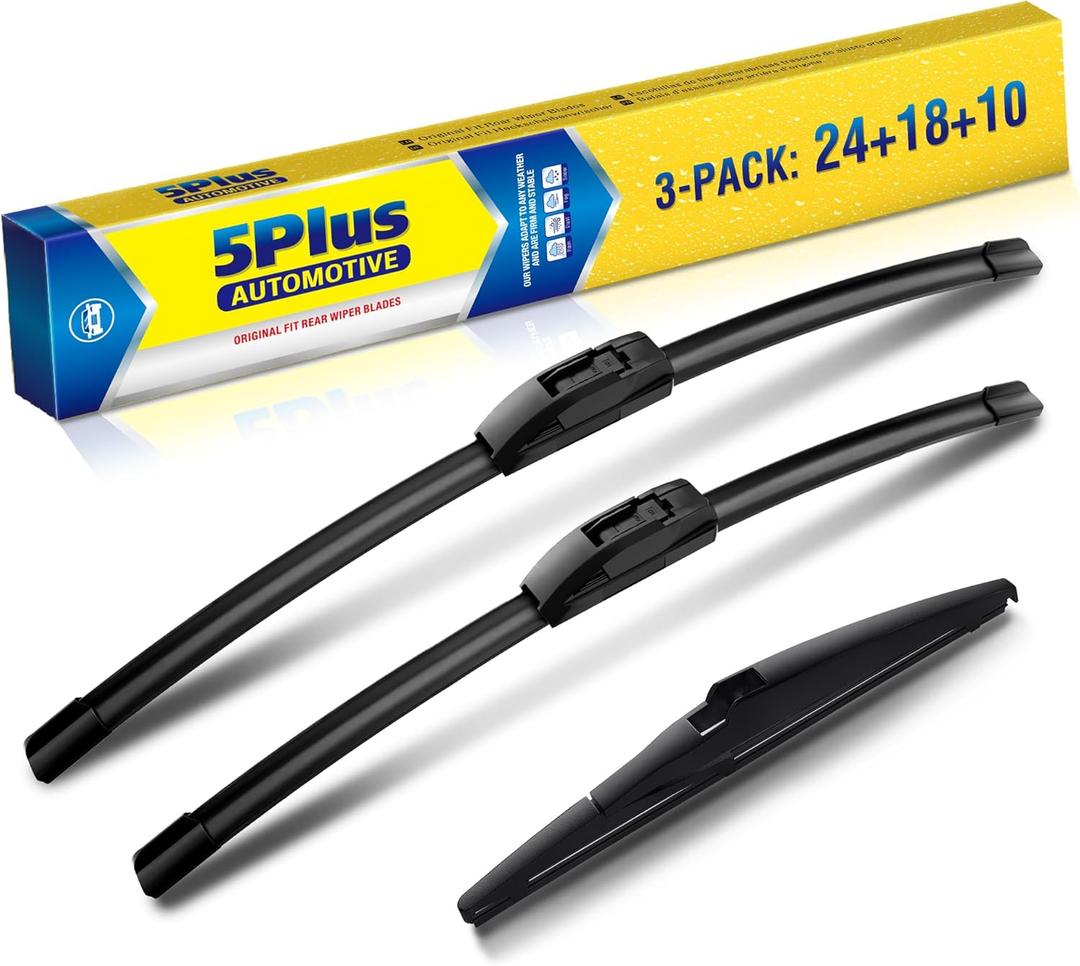 5 PLUS 24"+18"+10" Windshield Wipers Replacement for Toyota Corolla Cross 2024 2023 2022 /Jeep Compass 2022-2018 Wiper Blades,Windshield Wiper Blades Original Equipment Replacement (Pack of 3)