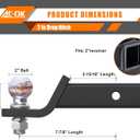 AC-DK Trailer Hitch Ball Mount for 2 inch Receiver,2 inch Drop Hitch,with 2-Inch Ball,7,500 lbs Capacity Ball Hitch, 750lbs Tongue Weight,Includes Hitch Pin
