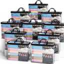 Hopack Under Bed Storage Bags Organizer, 22L Clear Storage Bags, Bags Organizer Clear Zipper Containers Bedroom, Storage Bag for Sweater, Clothes, Shoe Toy, Blanket, Sheet (Black, 7PACK)