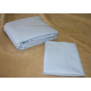 Linen Superstore 50/50 Cotton Percale Queen Waterbed Sheet Set with Free Stay Tuck Poles - Light Blue