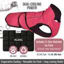 Dog Cooling Vest with Ice Pack & Cooling Collar, Pink Floral, XL | Maximum cooling support, size-matched ice packs, cooling around neck and body, UV protection, sizes to suit most dogs XL