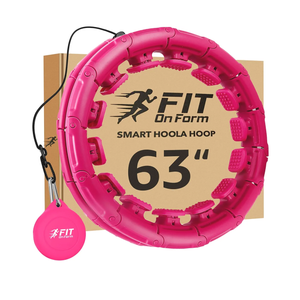 FIT ON FORM Infinity Weighted Hula Fit Hoop for Adult Weight Loss, 2 in 1 Smart Fitness Exercise Hoop for Women Abs Workout, 24/28/32 Detachable Knots