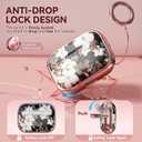 Inesore for AirPods Pro 3 Case 2025 with Lock, for Women Girly Floral Cute Case Compatible with Apple Airpods Pro 3rd Generation Cover, with Phone Stand, Keychain & Cleaner Kit -Black Gold Flower