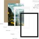 Picrit 14x20 Picture Frame 3 Pack, Black Poster Frame, Display Poster 12 x 16 with Mat or 14 x 20 without Mat for Horizontal or Vertical Wall Mounting