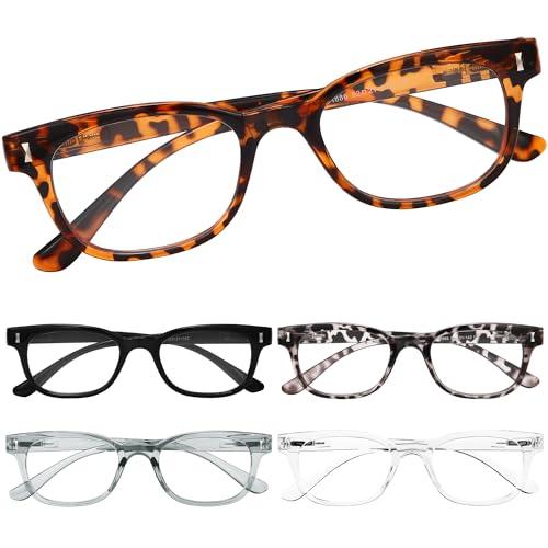 BLS BLUES 5 Packs Reading Glasses for Women Blue Light Blocking, Vintage Computer Eyewear,.+1.0