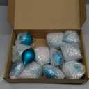 Soulchen 12 Pcs Blue Mercury Glass Christmas Ball Ornaments Set 2.36-3.15 Inch Vintage Hanging Christmas Tree Decorations Mercury Decor for Xmas Tree Retro Holiday Decoration