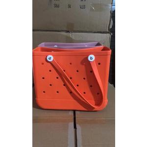 Gogo New EVA Beach Bag EVA Basket Hole Large Bag Beach Storage Bag Handbag Orange No.5