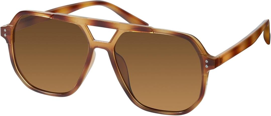 mosanana Oversized Aviator Sunglasses for Women and Men with Polarized Lens MS52243 (C8-light Tortoise)