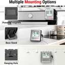 ThermoPro TP16 Large LCD Digital Cooking Food Meat Thermometer for Smoker Oven Kitchen BBQ Grill Thermometer Clock Timer with Stainless Steel Temperature Probe (Light Silver)