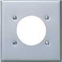Leviton 2-Gang Wallplate, Standard Size, Magnetic Stainless Steel, 84026
