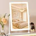 VANITII Vanity Makeup Mirror 12x16 Hollywood Mirror with Lights and Smart Speaker Desk Mirror 3 Lighting Modes Touch Control for Dormitory Bedroom