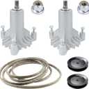 42 Inch Deck Mower Rebuild Kit Includes (2) Spindles 130794 532130794 582922301, (2) Pulleys 173436 129861, (1) Deck Belt 144959 95", for AYP Craftsman Poulan Husqvarna LT1000 LT2000 YTH1842 DYT4000