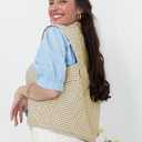 VAOYIU Womens Cropped Puffer Vest Lightweight Sleeveless Plaid Printed Cotton Quilted Vest Outwear (XL)