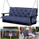 Swing Cushions 2-3 Seater Replacement Waterproof Outdoor Porch Swing Cushion with Backrest Extra Thick 5" Swing Bench Cushions for Outdoor Furniture Patio Garden Backyard (Navy Blue 60x40x5inch) (60 x 40 x 5 inches)