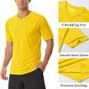 MAGCOMSEN Men's UPF 50+ Sun Protection Shirts V Neck Short Sleeve T-Shirt Quick Dry Swim UV Shirt Summer Workout Rash Guard