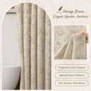 Farmhouse Floral Linen Shower Curtain, Vintage Beige Pattern Rustic Shower Curtains for Bathroom, Tan Taupe,72x78