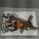 MOMENTS IN TIME Lighted Windmill Christmas Village Building LED Lights & Animation 12.2 Handcrafted House Battery Operated Holiday Decoration Gift Wrapped Ready