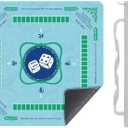 Mahjong Mat (31.5"x31.5"), Cyan Reduction Noise Rubber Mat with Guide&Rule & Tips & Charleston & Direction Guidance, Silent Sports Auxiliary Props, Non-Slip Regular Footstep System Training Blanket