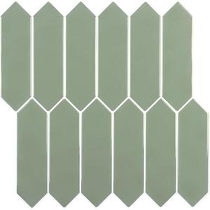 CHIHUT 12''x12'' Green Long Hexagon Peel and Stick Backsplash Tile 16 Sheets Self Adhesive Waterproof Removable Vinyl Decorative Stick on Backsplash for Kitchen Bathroom Laundry Room Wall Tiles