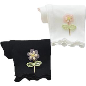 WEONEDREAM 2 Packs Girls Capris Leggings Breathable Soft Toddlers Cropped Pants for Summer (056-black-white)