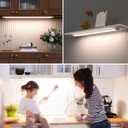 MYPLUS 16 Inch Under Cabinet Lights with Hand Wave, Under Counter Lighting 4000K Natural White,Dimmable,Plug and Play,LED Lights for Kitchen Cabinet, Cupboard, Closet, Desk