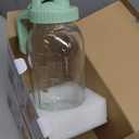 | 1 Pack | 64oz Glass Pitcher with Lid and Spout, 2 Quart (1.9 Liter) Mason Jar Pitcher Wide Mouth, Airtight Water Jug for Juice, Sun Tea, Iced Coffee, Milk Storage, Green