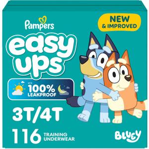 Pampers Training Pants - Easy Ups Boys & Girls Bluey - Size 3T-4T, 116 Count, Children's Potty Underwear