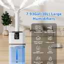 30L/7.93Gal Commercial Humidifier Large Room 4200 sq.ft, Whole House Humidifiers 3000ml/H Mist Output, Cool Mist Industrial Humidifiers for Home, Plants, Office, Warehouse, Greenhouse