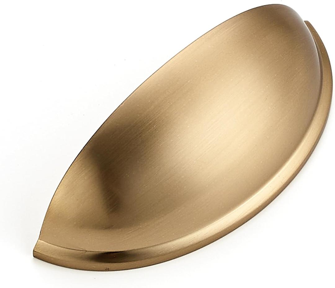 Ravinte 20 Pack 3" Drawer Pulls Champagne Bronze Cabinet Cup Pulls Kitchen Hardware Cabinet Handles Drawer Handles Knobs 3 inch Hole Center