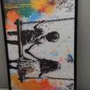 Banksy Large Wall Art for Living Room Little Boy and Girl Pictures Street Pop Art Graffiti Canvas Big Wall Decor Painting Artwork Framed Decorations for Bedroom Boys and Girls Room Office 24"x36"