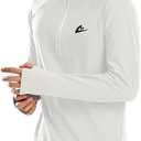 Men's Fitness Running Shirt Long Sleeve Quarter Zip Pullover Moisture Wicking Quick Dry Athletic Workout Shirts (White, XXL)