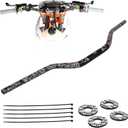Universal 1 1/8" 28mm Handle Bar with 2 pairs Grip Donuts for CRF KLX KX LTR TRX SX SXF EXC XCW Motocross Pit Dirt Bike Scooter ATV Quad Bike Grizzly Hawk 250 Bicycles Black
