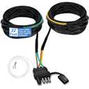 4-Pin 5-Wire Trailer Wiring Harness with Nylon Mesh Protection, A Trailer Light Kit Suitable for Re-Wiring the Tail Lights, Brake Lights, and Turn Signals on Trailers, Rvs, and Boats