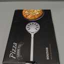 Pizza Turning Peel, 8-inch Pizza Peel Turner Spinner, Long Handle Perforated Aluminum Pizza Peel with Silicone Hook, Pizza Oven Accessories
