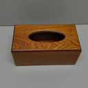 Wooden Tissue Box Cover for Living Room Vintage Design Rectangular Napkin Holder Natural Tissue Case for Home Office Bathroom (Light Brown)