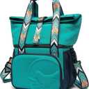 SUNNY BIRD Dual Compartment Lunch Bag Insulated Lunch Box for Women and Men (Turquoise Green)