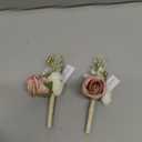 Ling's moment Boutonniere for Men, 2pcs Groom Groomsmen Guest Boutonniere, Artificial Flowers for Wedding/Prom/Homecoming, etc.Dusty Rose