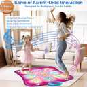 SUNLIN Dance Mat - Rhythm Step Play Mat - Dance Game Toy Pad with LED Lights, Gift for Kids Girls 3-12, Adjustable Volume, Built-in Music, 3 Challenge Levels (Pink)