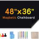 Magnetic Chalkboard Wallpaper Stick and Peel, 36" x 48"Chalk Board Contact Paper with Adhesive on Wall for School, Office, Kitchen Fridge, Drawing