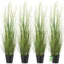 Jexine 4 Pcs 3 ft Tall Artificial Grass Plant Potted Artificial Greenery Floor Plants Faux Pampas Grass Tall in Pot for Housewarming Gift House Garden Bathroom Lobby Outdoor Decoration
