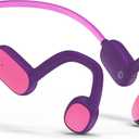 Kids Headphones, Bluetooth 5.2 Air Conduction Open Ear Headphones, 85dB Volume Limiting, Stereo Sound with Mic, IPX5 Waterproof, 20H Playtime, Perfect for School and Outdoor Activities-Purple