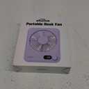 Small Desk Fan Personal Fans: 2000mah 10 Hours Battery Office Quiet Mini Desktop Fan Portable Rechargeable Travel Essentials (Purple)