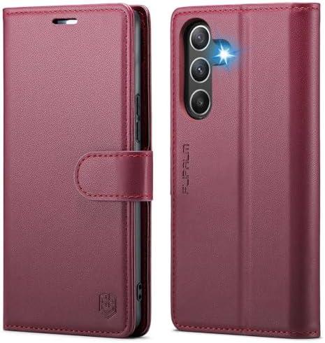 FLIPALM Wallet Case for Samsung Galaxy A35, RFID Blocking Credit Card Holder, PU Leather Folio Flip Kickstand Protective Shockproof Cover for Galaxy A35 (Red)