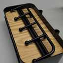 TACGEA Jewelry Holder Organizer, Jewelry Display Stand with Metal Holder and Plastic Tray, Black Double-Layer