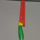 DECHOUS Watermelon Knife with Sleeve: Long Serrated Watermelon Knife for Melon Cutting - Kitchen Fruit Melon Cutter Slicer for Home Summer Party Fruit Serving (Red Green)