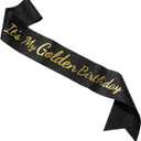 It's My Golden Birthday Sash, Black Birthday Sash Shining Glitter Cloth Gold Birthday Sash with Safety Pin Soft Golden Birthday Sash for Men Women Birthday Party Favors